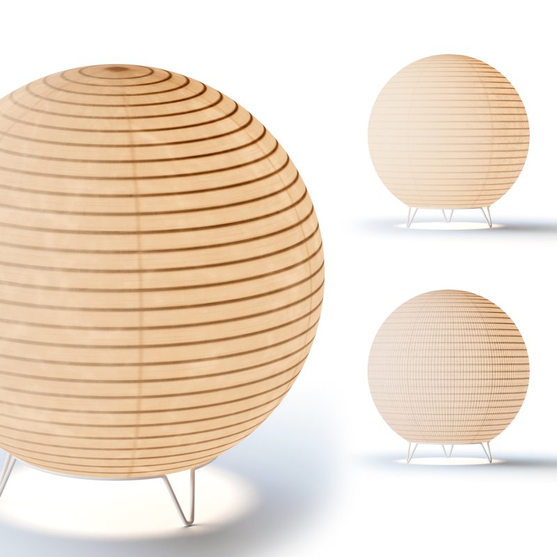 Round LED Japanese Style Lantern Rice Paper Desk Lamp - Image 1