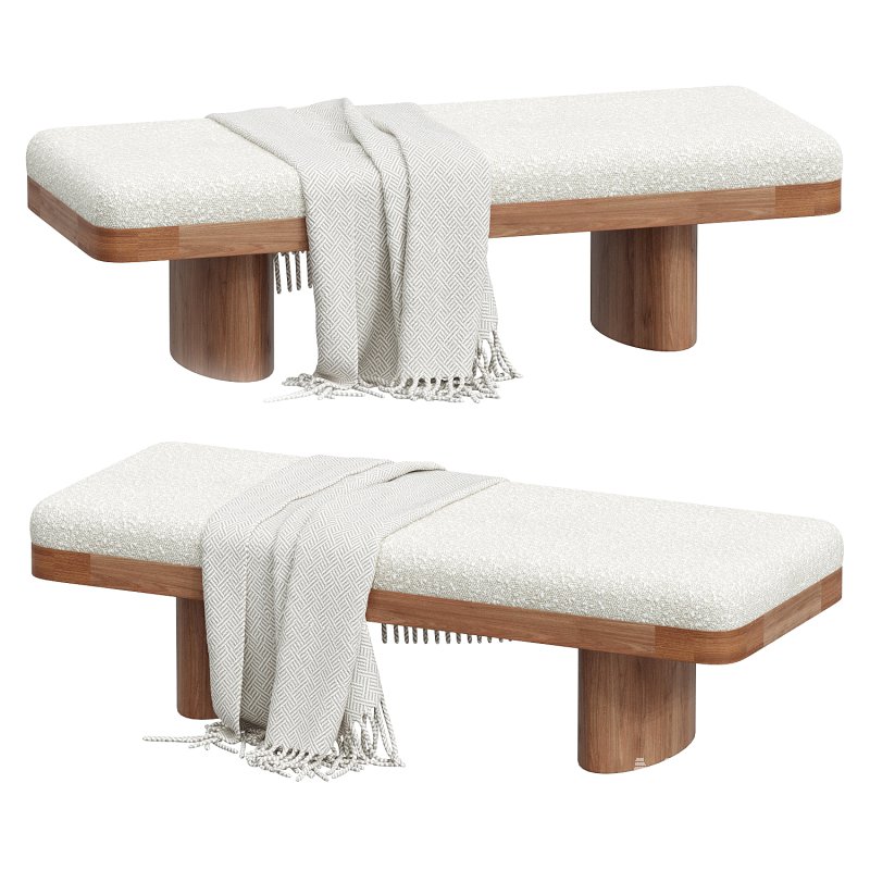 Ollie White Performance Boucle Large Bench - Image 3