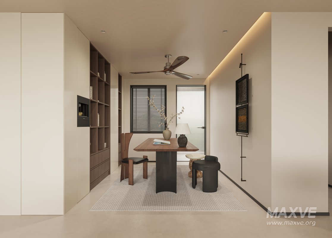 Modern living room and dining room interior scene - Image 4