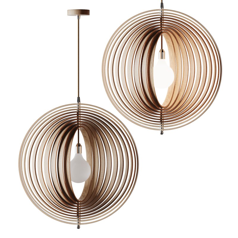 Creative Wood Round Globe Pendant Light Fixture Shade - Image 6