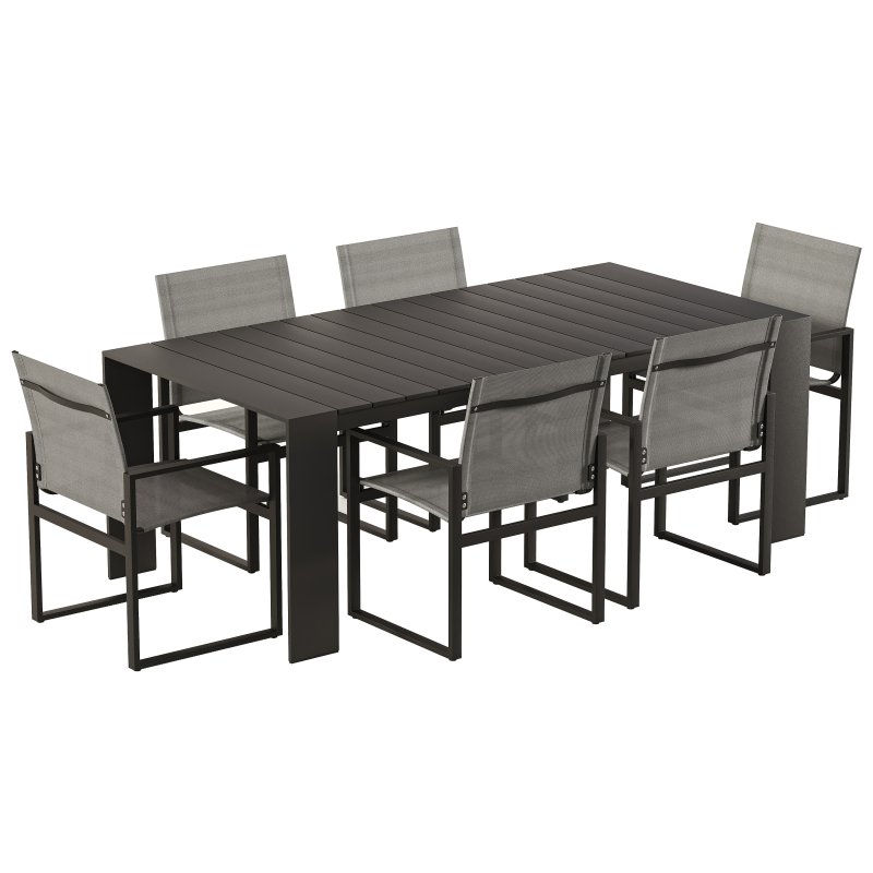 Hayman Teak and Aluminum Dining Chair and Table-Harbour - Image 4