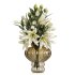Lily Bouquet with Amber Glass Vases - Thumbnail 1