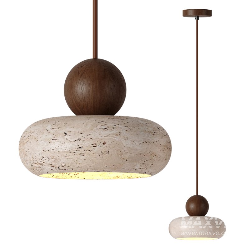 Wabi Sabi Natural Stone Shade Pendant Lamp - Image 6