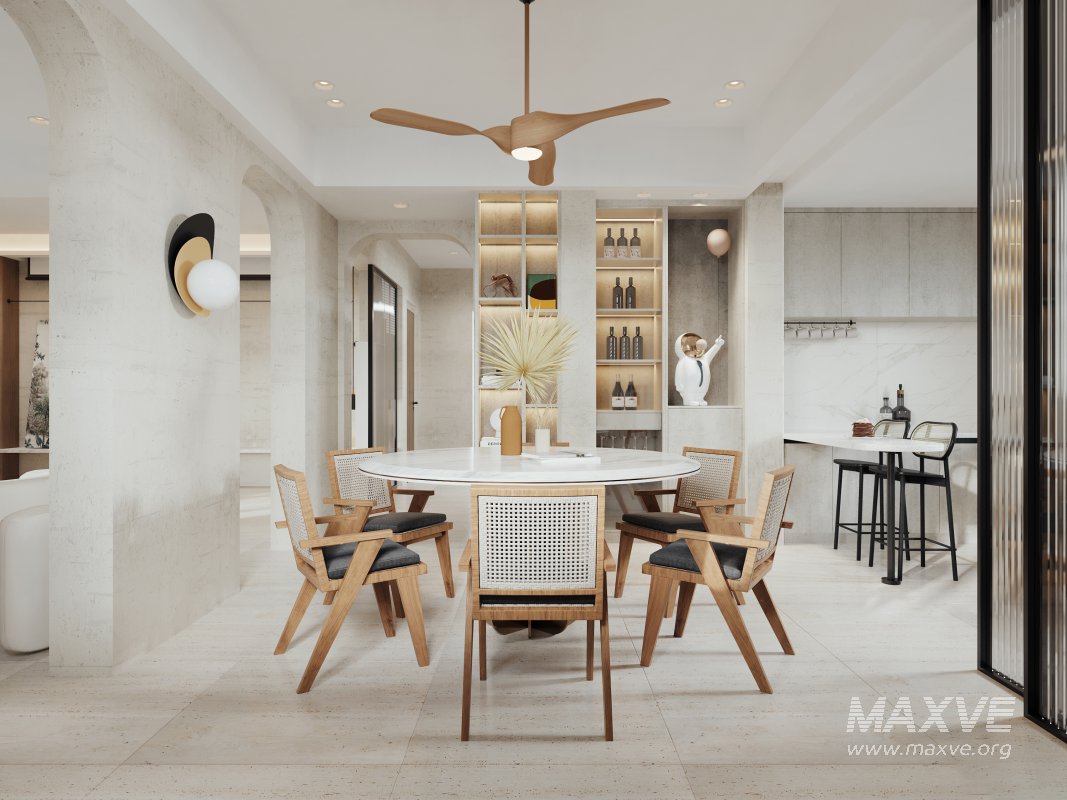 Modern living room and dining room interior scene - Image 5