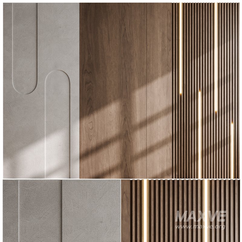 Headboard wood and concrete 3d Wall Panel - Image 2