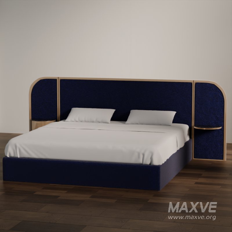 Modern Upholstered Bed with Wooden Arch Frame - Image 4