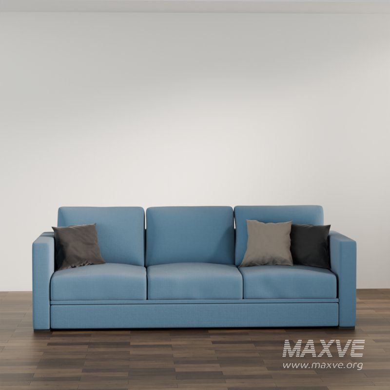 Blue Seater Sofa with Cushions - Image 2