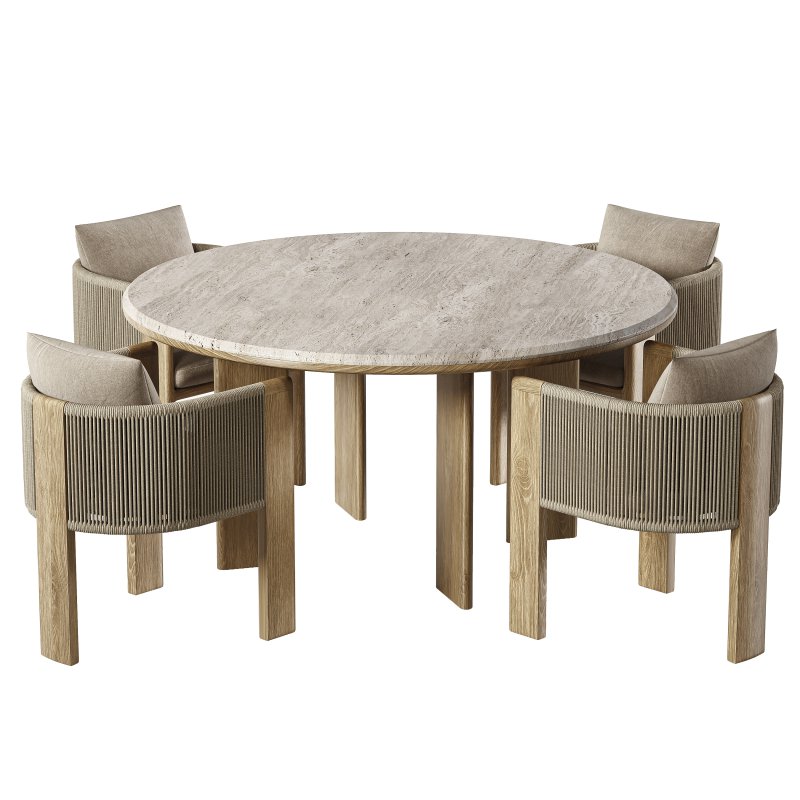 Palm Beach Teak Dining chair and Circel Dining Table - Image 2