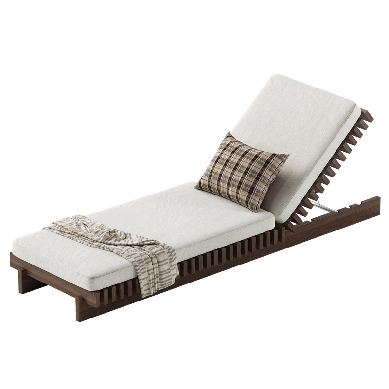 Taiko Stained Teak Outdoor Sun Lounger - Image 2