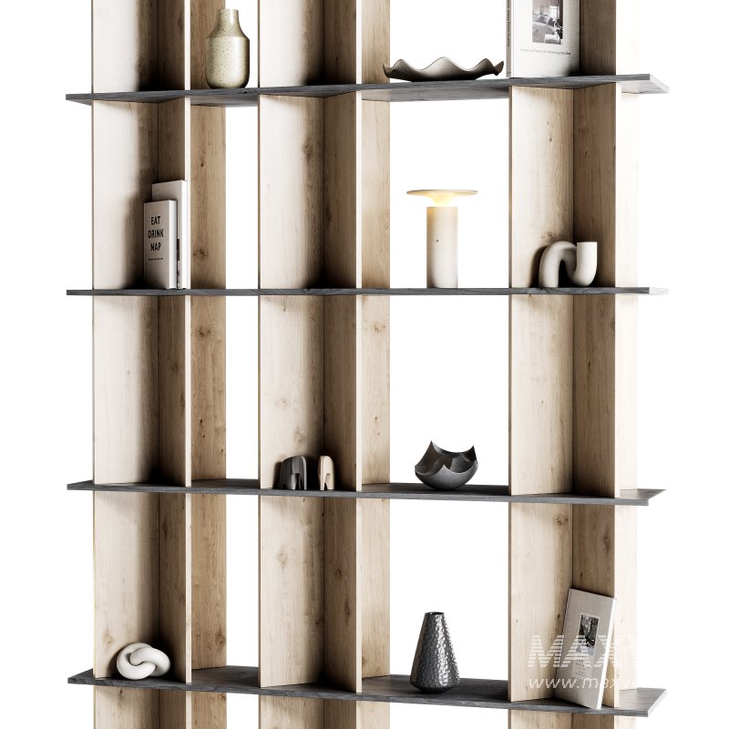 Minimalistic wooden Rack with decor - Image 2