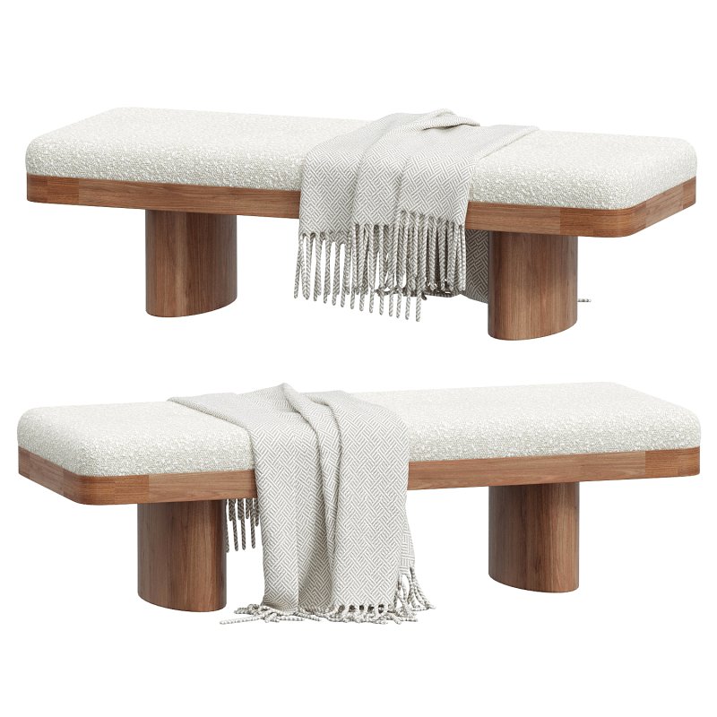 Ollie White Performance Boucle Large Bench - Image 5