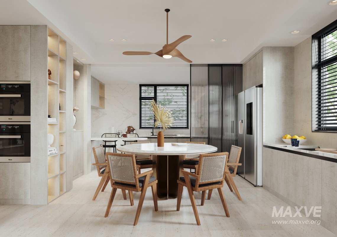 Modern living room and dining room interior scene - Image 4