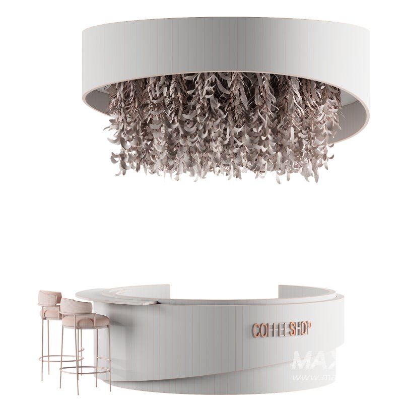 Reception Desk With Hanging Plants-set 14 - Image 5