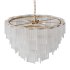 Round pendant chandelier made of ribbed glass light - Thumbnail 6