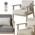 Isaac Wooden armchair with boucle seat - Thumbnail 5