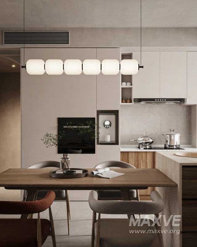 Modern living room and dining room interior scene - Image 2