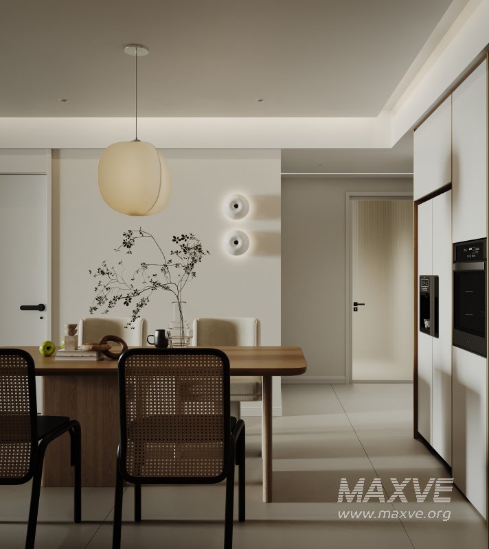 Modern living room and dining room interior scene - Image 6