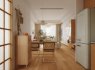 Modern living room and dining room kitchen interior scene - Thumbnail 8