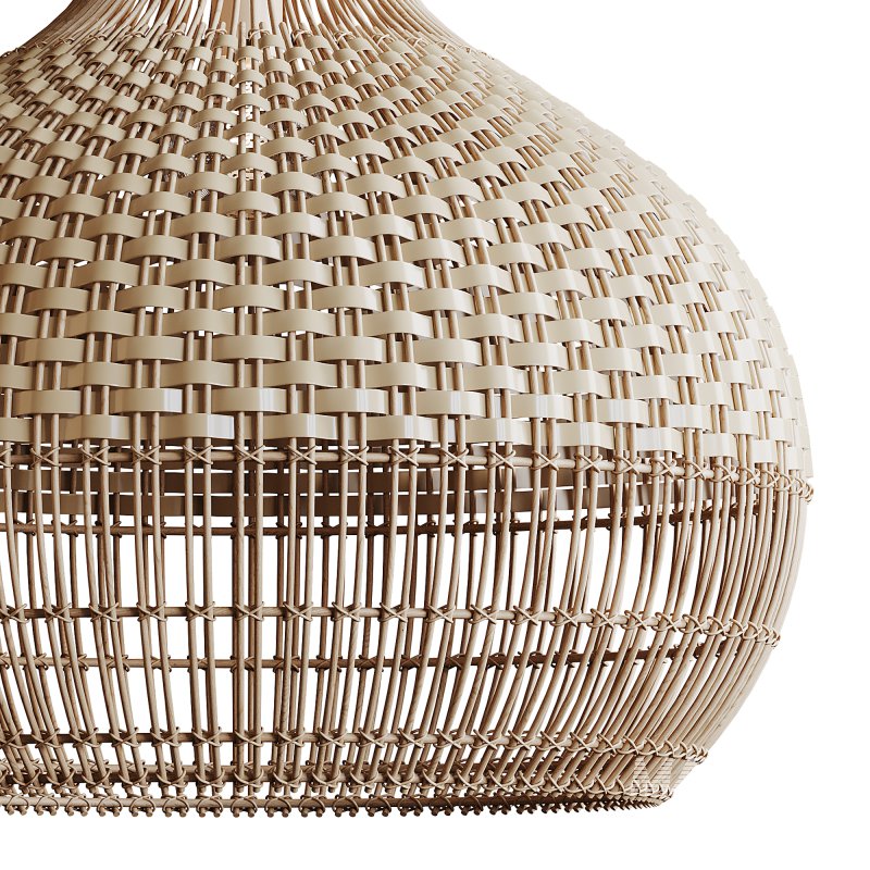 Handwoven Rattan Pendant Light Lampshade - Image 4