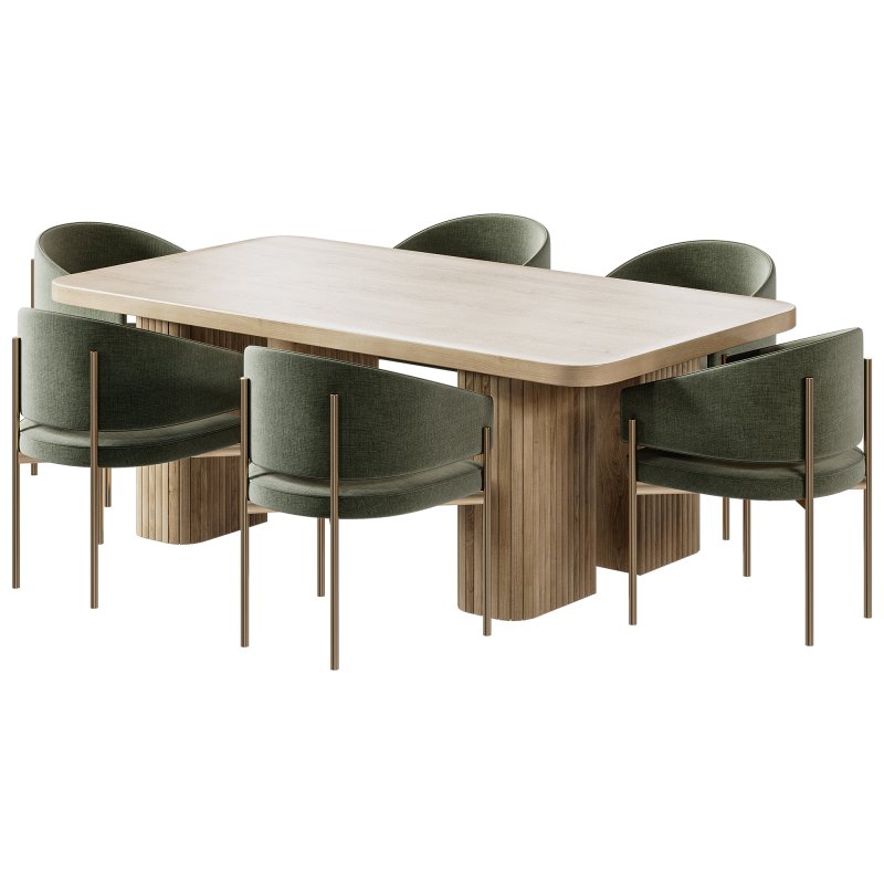 Rectangular dining table and Solana Chair set 3 - Image 3