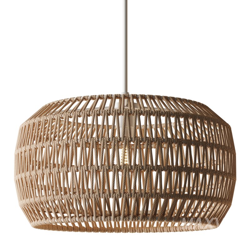 1-Light 12.6-Inch Handmade Woven Rattan Decorative Chandelier - Image 3