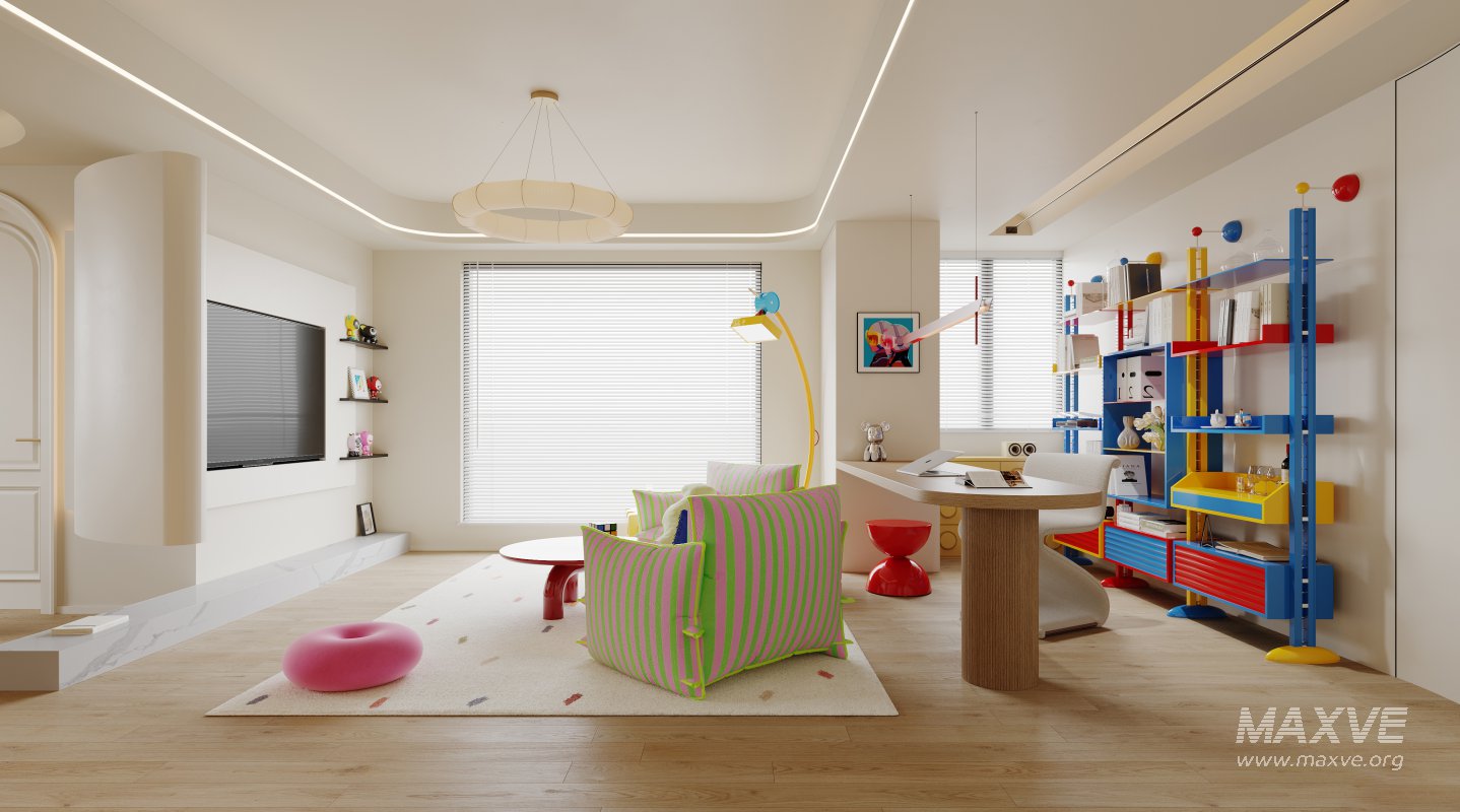 Modern living room and dining room interior scene - Image 5