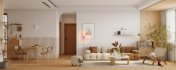 Modern living room and dining room kitchen interior scene - Thumbnail 1