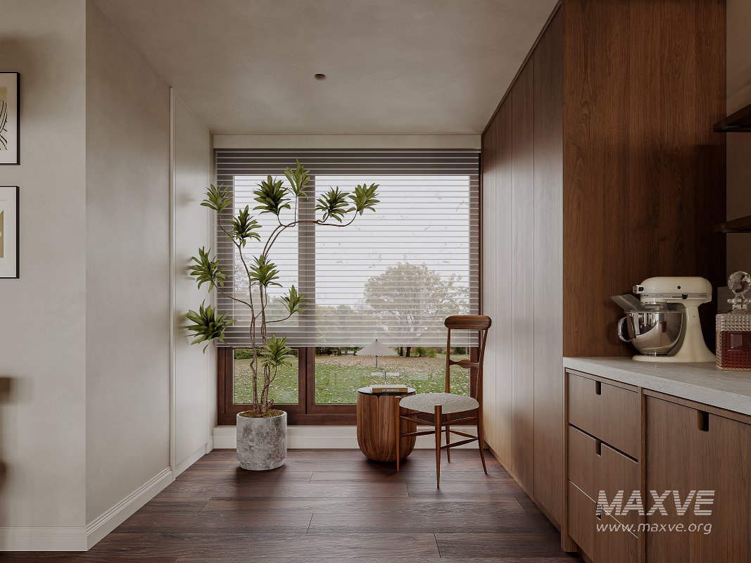 Modern living room and dining room kitchen interior scene - Image 8