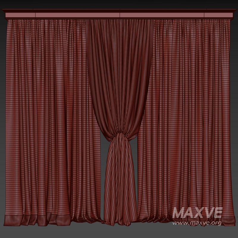 Olive Contrast Linen Curtain Set with Decorative Trim - Image 3
