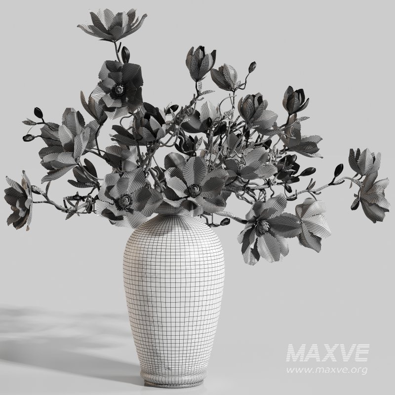 Ikebana Inspired Decorative Magnolia Bouquet - Image 5