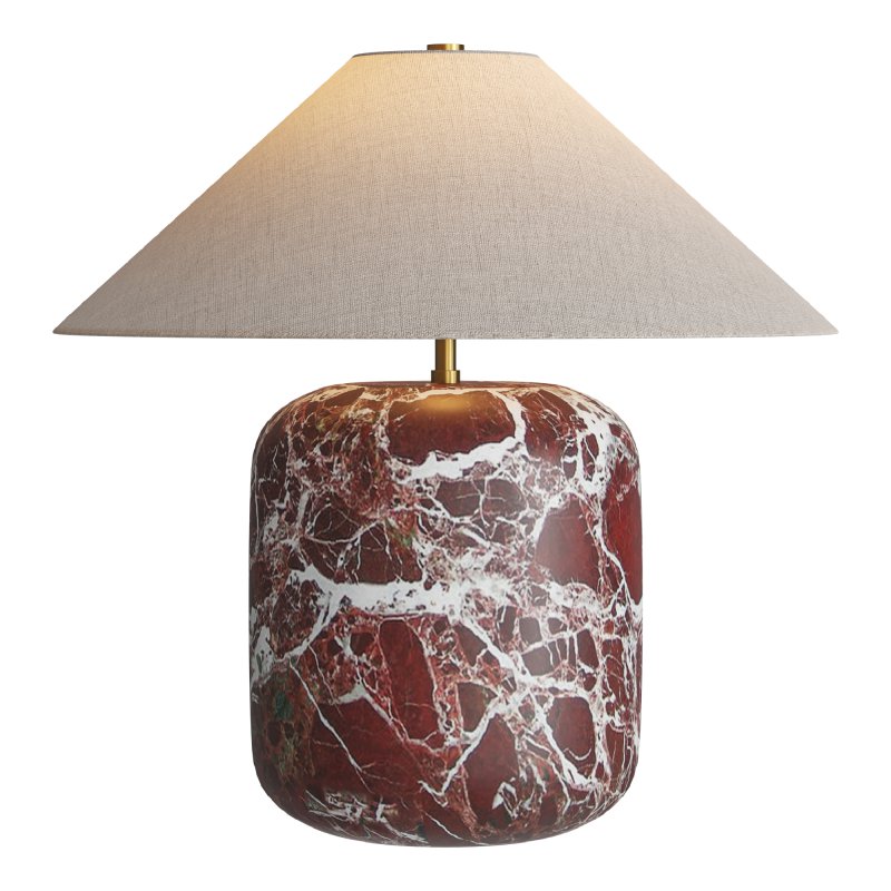 Block Rosso Levanto Marble Table Lamp - Image 3