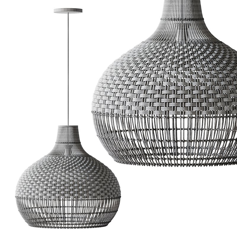 Handwoven Rattan Pendant Light Lampshade - Image 9