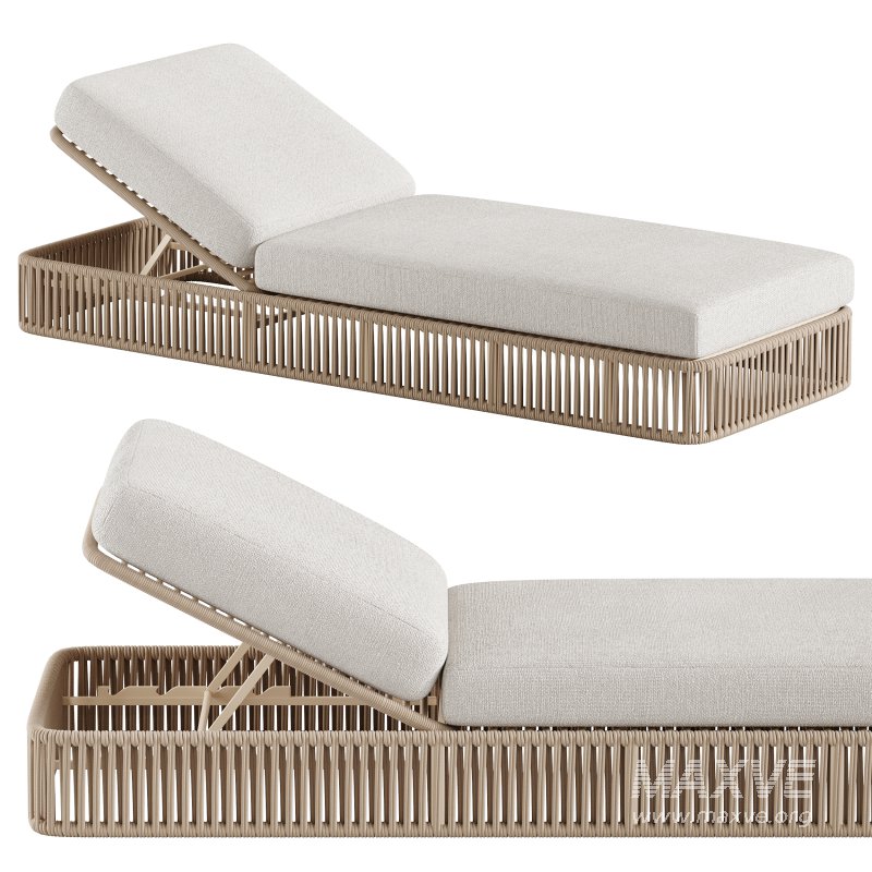 High quality sun lounger makes it comfortable with aluminum frame with woven rope and includes sun pad for outdoor use - Image 4