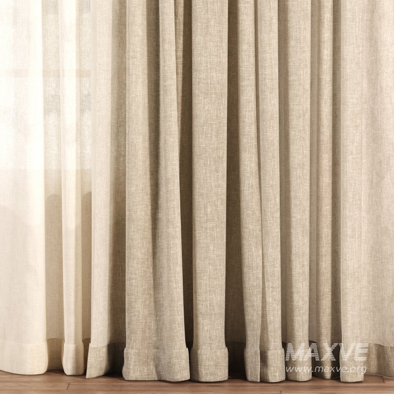 Triple Layer Natural Linen Curtain Set - Image 5