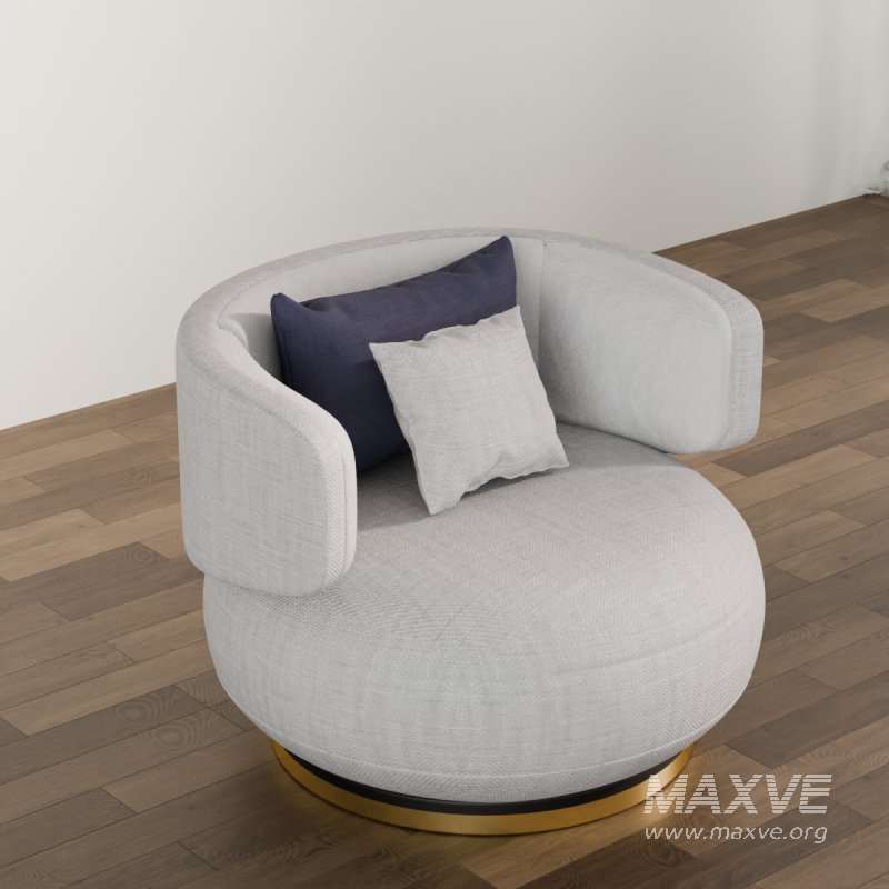 Comfy Round Lounge Chair with Cushions - Image 4
