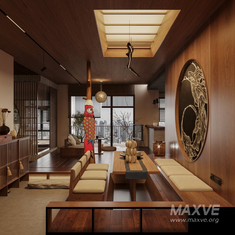 Japanese Living Room Dining Room Bedroom - Image 23