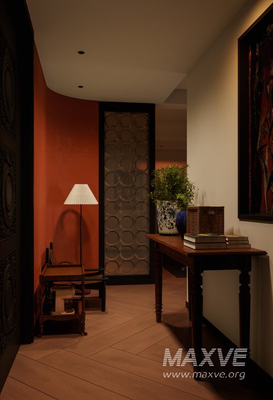 Modern living room and dining room office room interior scene - Image 7