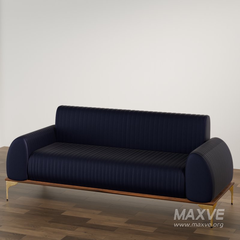 Modern Ribbed Velvet Sofa - Image 4