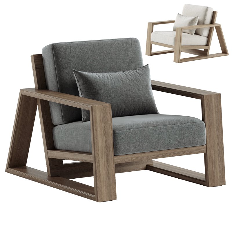 Canyon Outdoor Teak Lounge Chair - Image 1