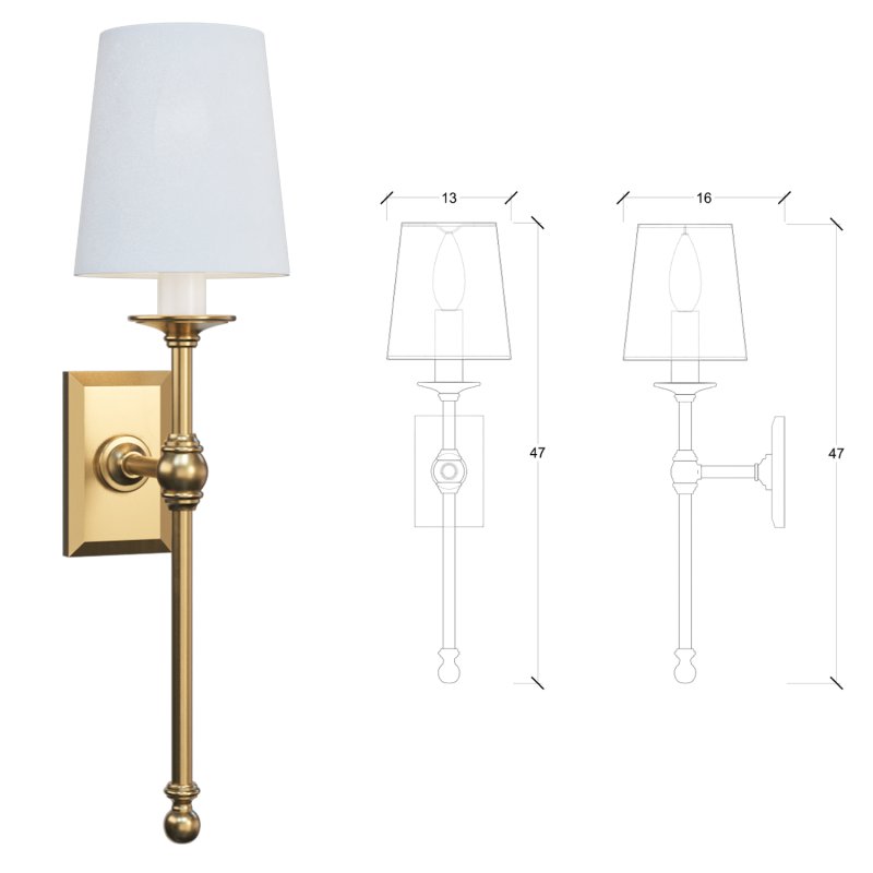 classic 19in tail sconce - Image 3
