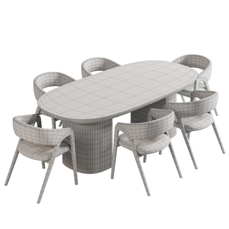 Osten table and arc dining chair set 1 - Image 3