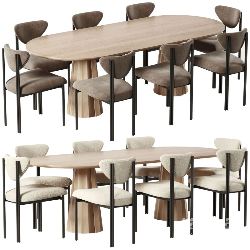 The Cooper Dining Chair and Bank Oval Dining Table-maidenhome - Image 1