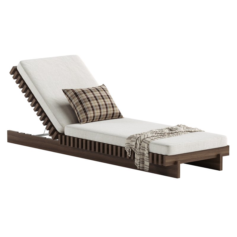 Taiko Stained Teak Outdoor Sun Lounger - Image 4