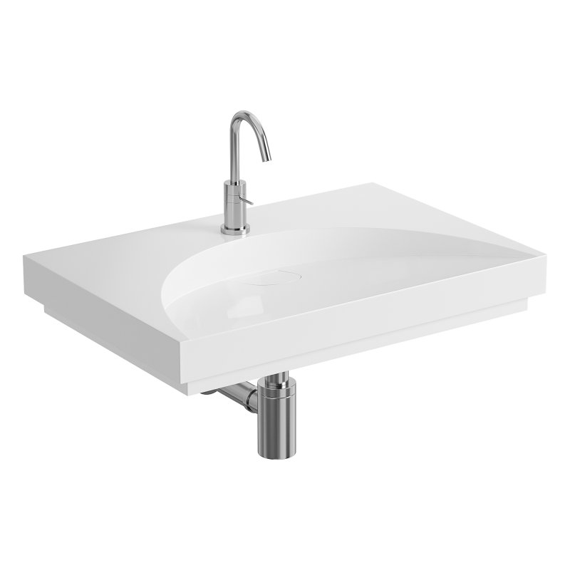 White Stone Flat Washbasin - Image 2