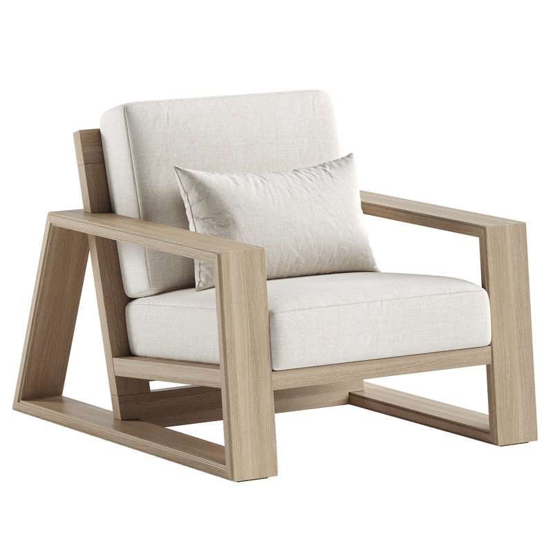 Canyon Outdoor Teak Lounge Chair - Image 3