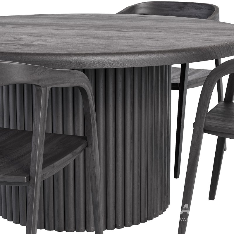 Luxury Black table chair wooden - Image 1