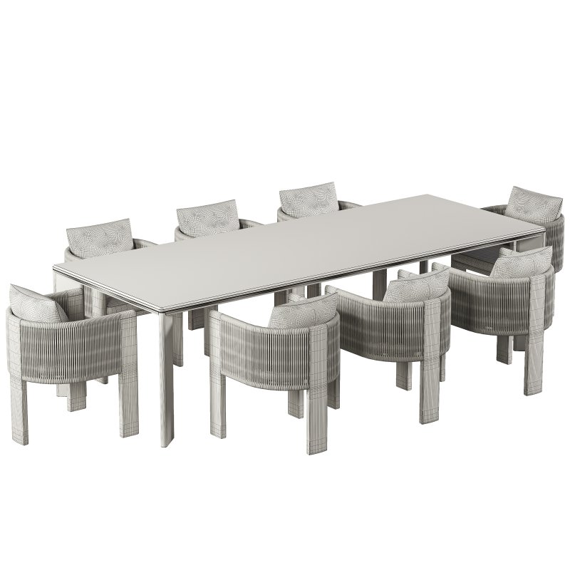 Palm Beach Teak Dining chair and Rectangle Dining Table - Image 7