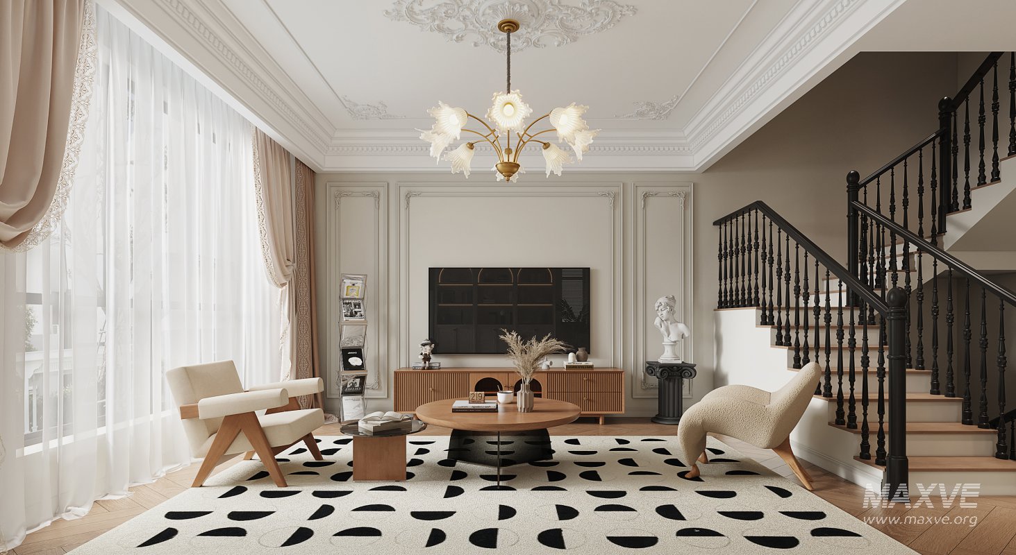 Luxurious living room and dining room - Image 1