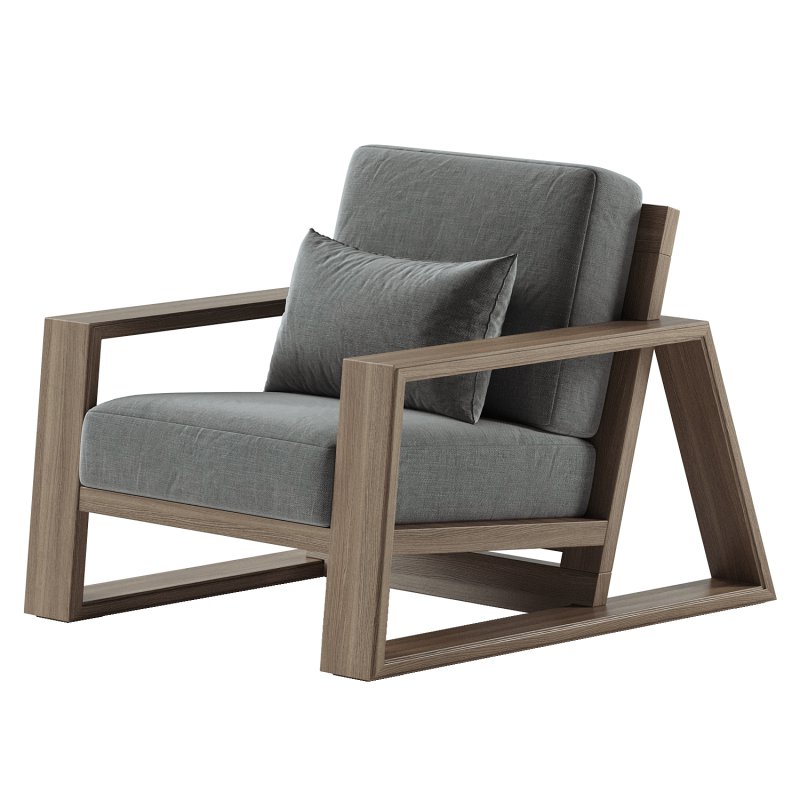 Canyon Outdoor Teak Lounge Chair - Image 2