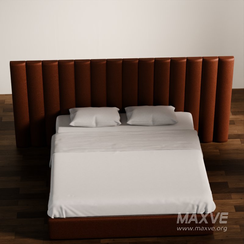 Modern Upholstered Bed with Vertical Headboard - Image 2